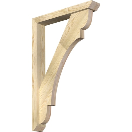 Ekena Millwork Olympic Slat Rough Sawn Bracket w/ Offset Brace, Douglas Fir, 4"W x 24"D x 36"H BKT0402X24X36OLY06RDF